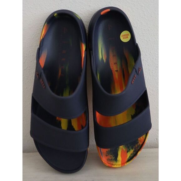 Reef Men's Sz 13 Navy Sunset Oasis Double Up Water Friendly Sandal Slides - Picture 2 of 9
